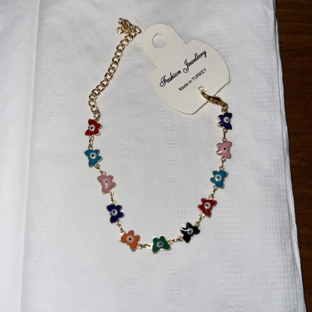 Evil eye butterfly bracelet